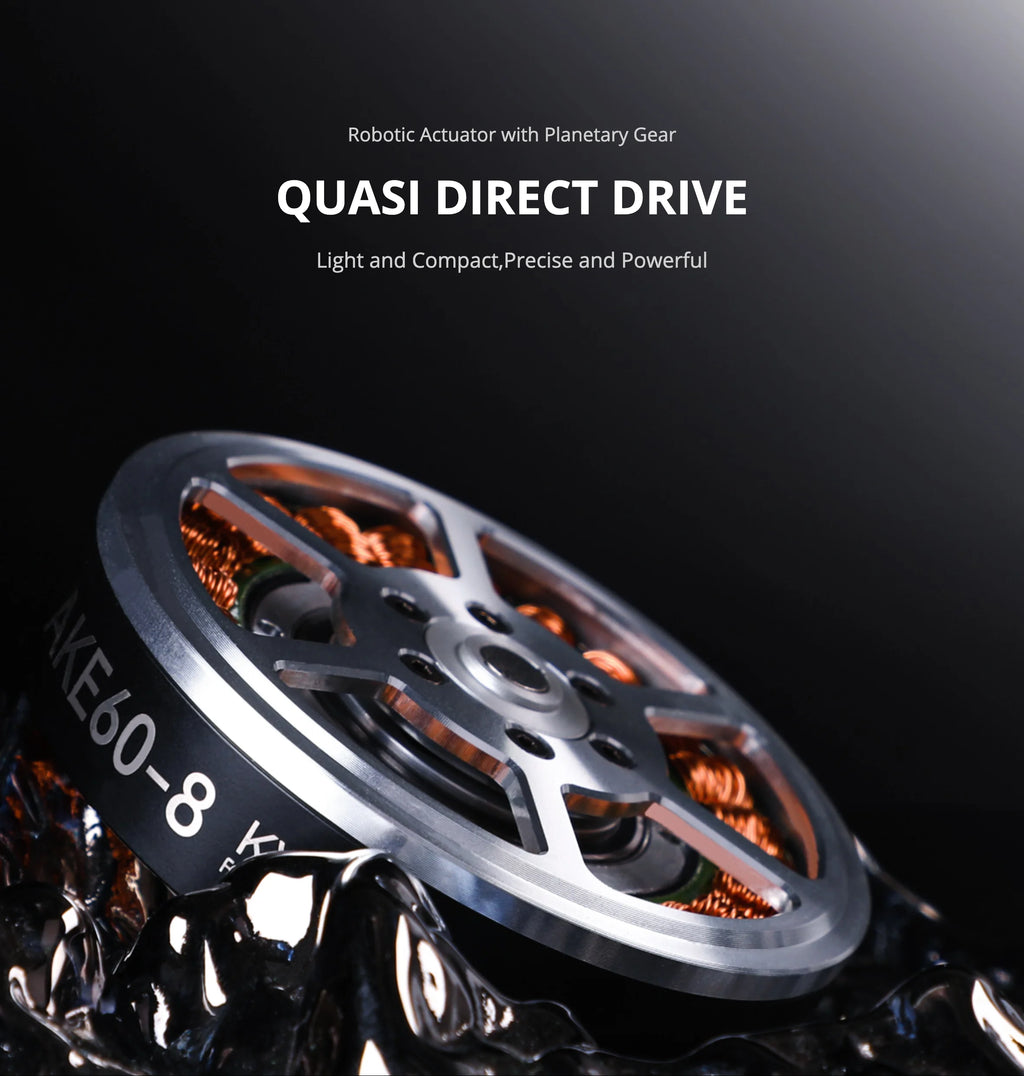 CubeMars AKE80-8 KV30 (48V) QDD Robotic Actuator — Delivering up to 30Nm peak torque with ultra-precise 9 arcmin low backlash, engineered for smooth, responsive motion in humanoid robotics, exoskeletons, and high-performanc