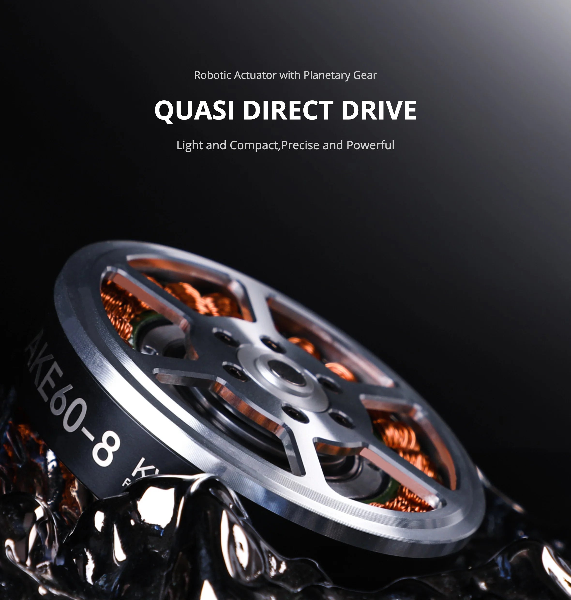 CubeMars AKE80-8 KV30 (48V) QDD Robotic Actuator — Delivering up to 30Nm peak torque with ultra-precise 9 arcmin low backlash, engineered for smooth, responsive motion in humanoid robotics, exoskeletons, and high-performanc
