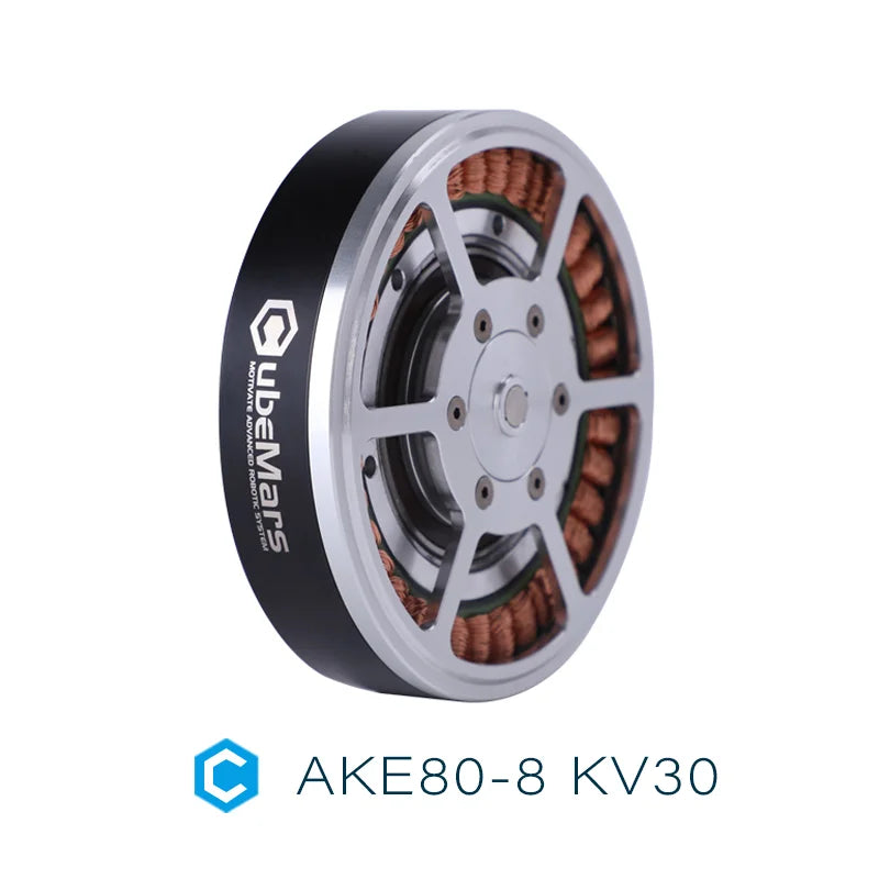 CubeMars AKE80-8 KV30 (48V) QDD Robotic Actuator — Delivering up to 30Nm peak torque with ultra-precise 9 arcmin low backlash, engineered for smooth, responsive motion in humanoid robotics, exoskeletons, and high-performanc