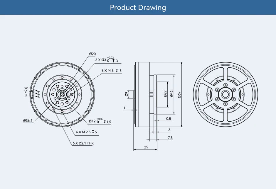 Cubemars AKE60-8 KV80 Brushless Motor For Dynamics Robotic Actuator Modular Design exoskeletons, bipedal robots, robotic arms