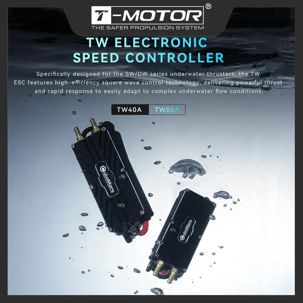 Cubemars TW-40A/80A-12S(2pcs/set) Electronic Speed Controller for CW+CCW Underwater Thrusters Intelligent Monitoring of Motor